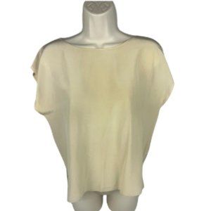 Cream T-shirt, %100 Silk, Size Medium, Vintage